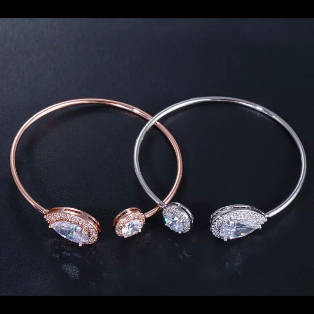 Tear Drop Moissanite Bangle Bracelet Gifts For Her Diamonds 88$